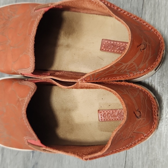 OluKai Pehuea Lau Womens Leather Slip On Size 8 - Picture 8 of 9